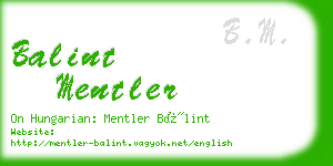 balint mentler business card